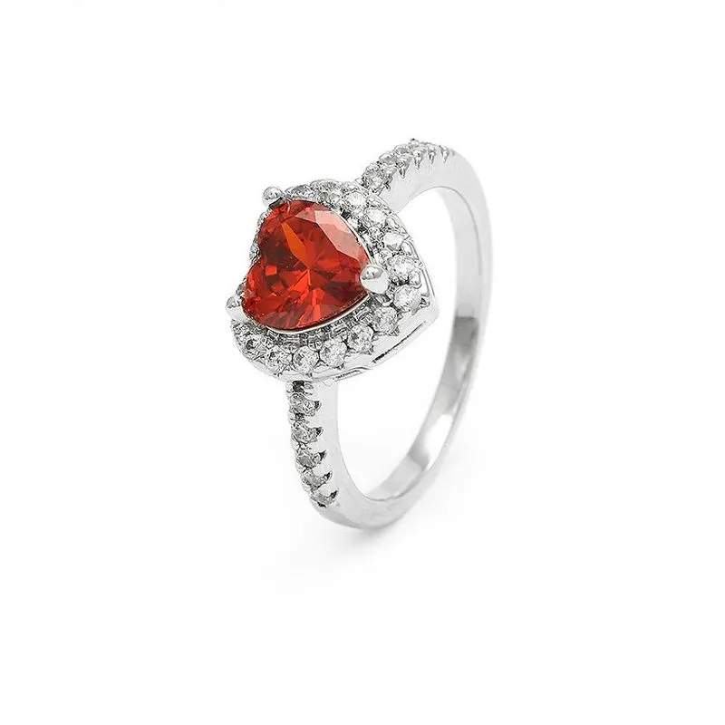 Classic Ruby Cz Lub Plawv Nplhaib