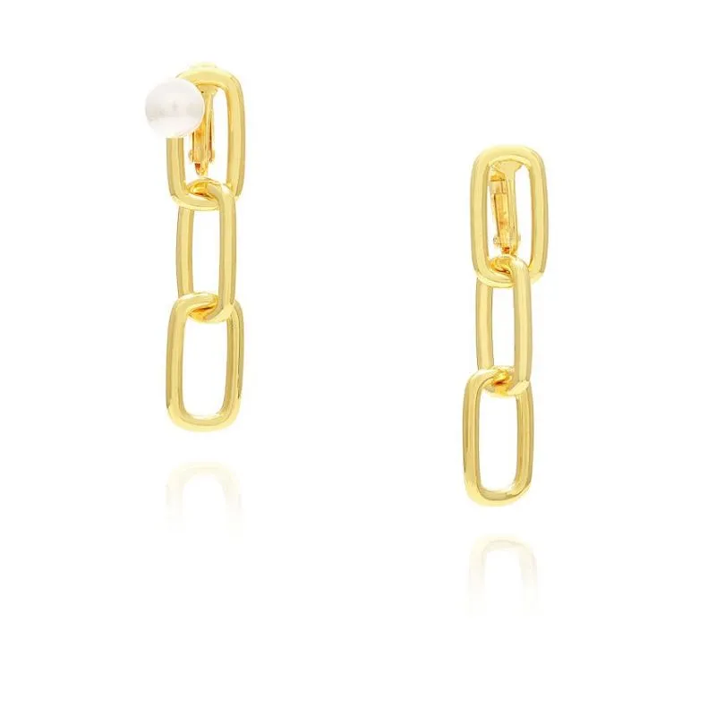 Zam Kub Plated Clip Pearl Earring