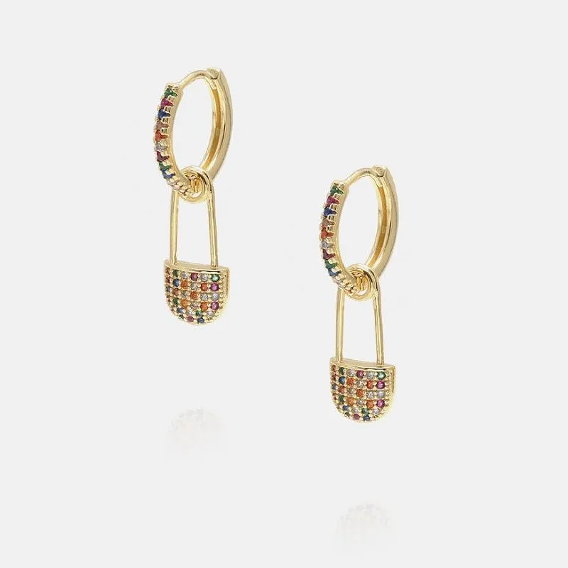 Fashion Lock Shape Dangle Earring