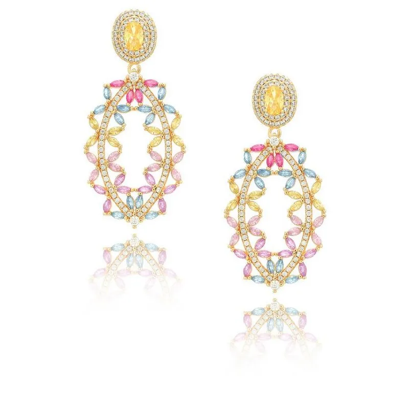 Zam Mix Zircon Dangle Earring