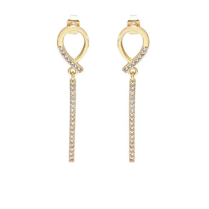 Cov Ntxhais Ntev Dangle Earring