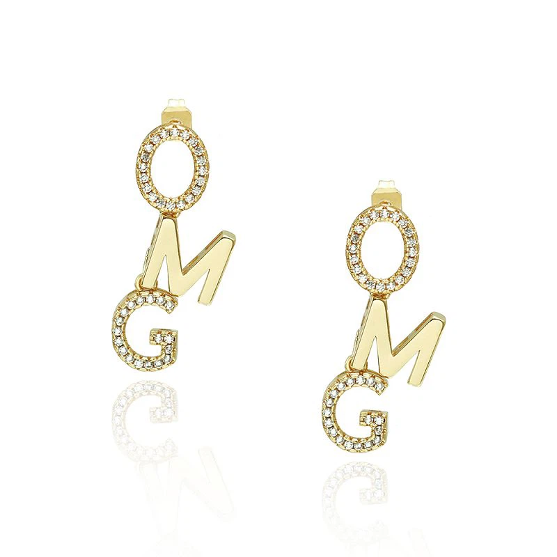 Ntxhais Omg Initial Earring
