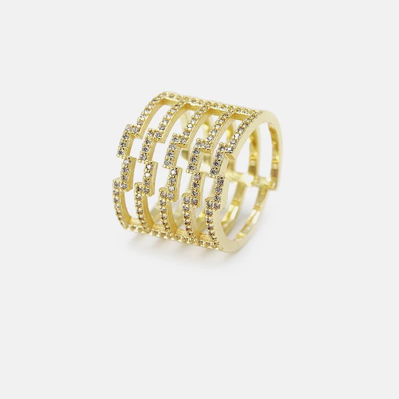 Kub Plated Npauj Npaim Tsiaj Ring