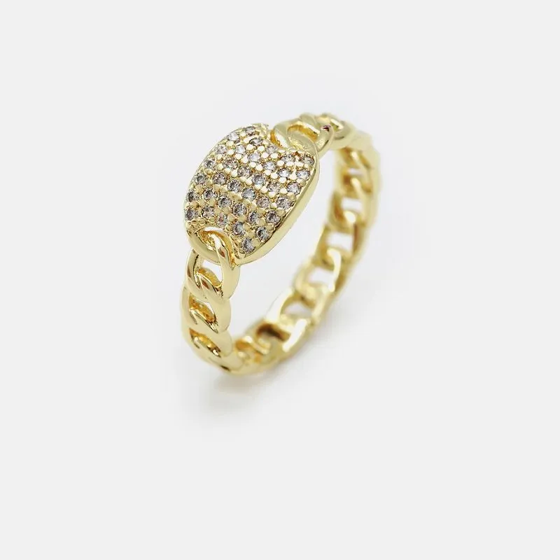 Kub Plated Chain Fashion Ring