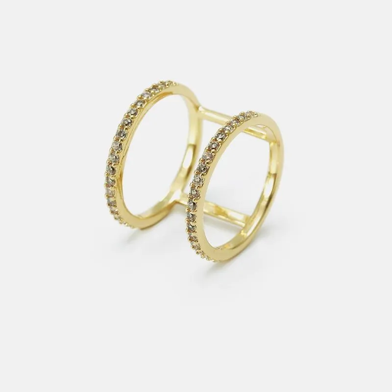 Kub Plated Fashion Ring rau poj niam