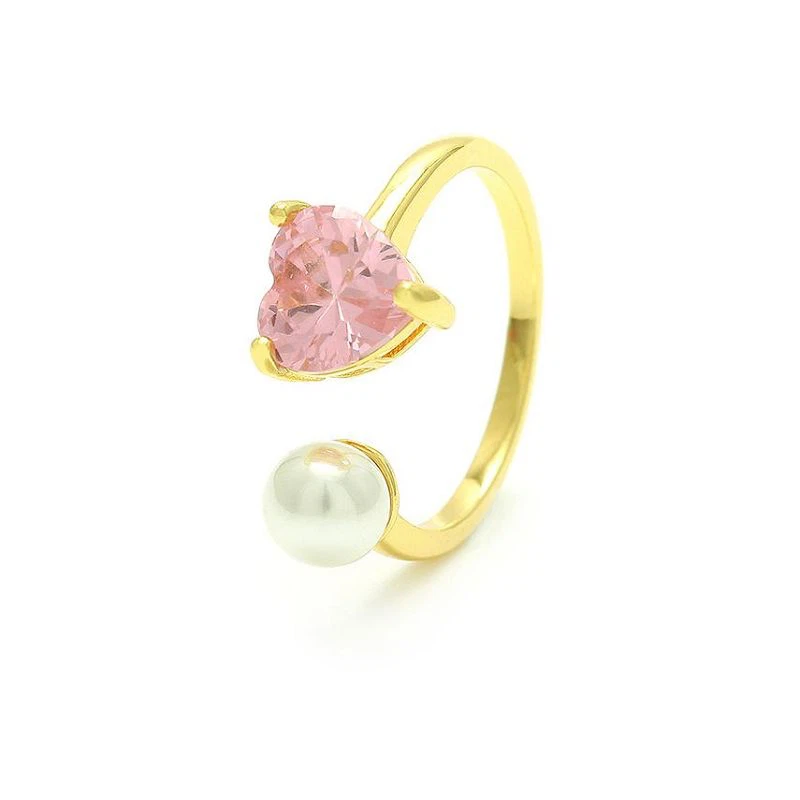Kub Plated Pearl Ring Adjustable