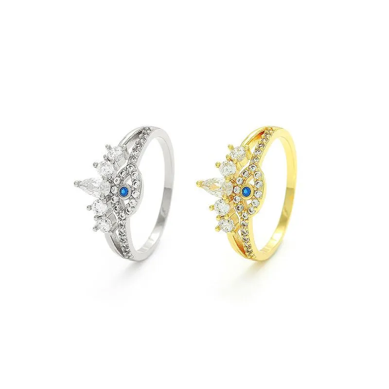 Kub Plated Silver Evil Eye Ring