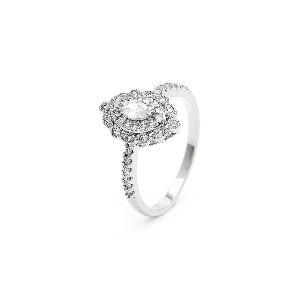 Marquise Zirconia Sterling Silver Nplhaib