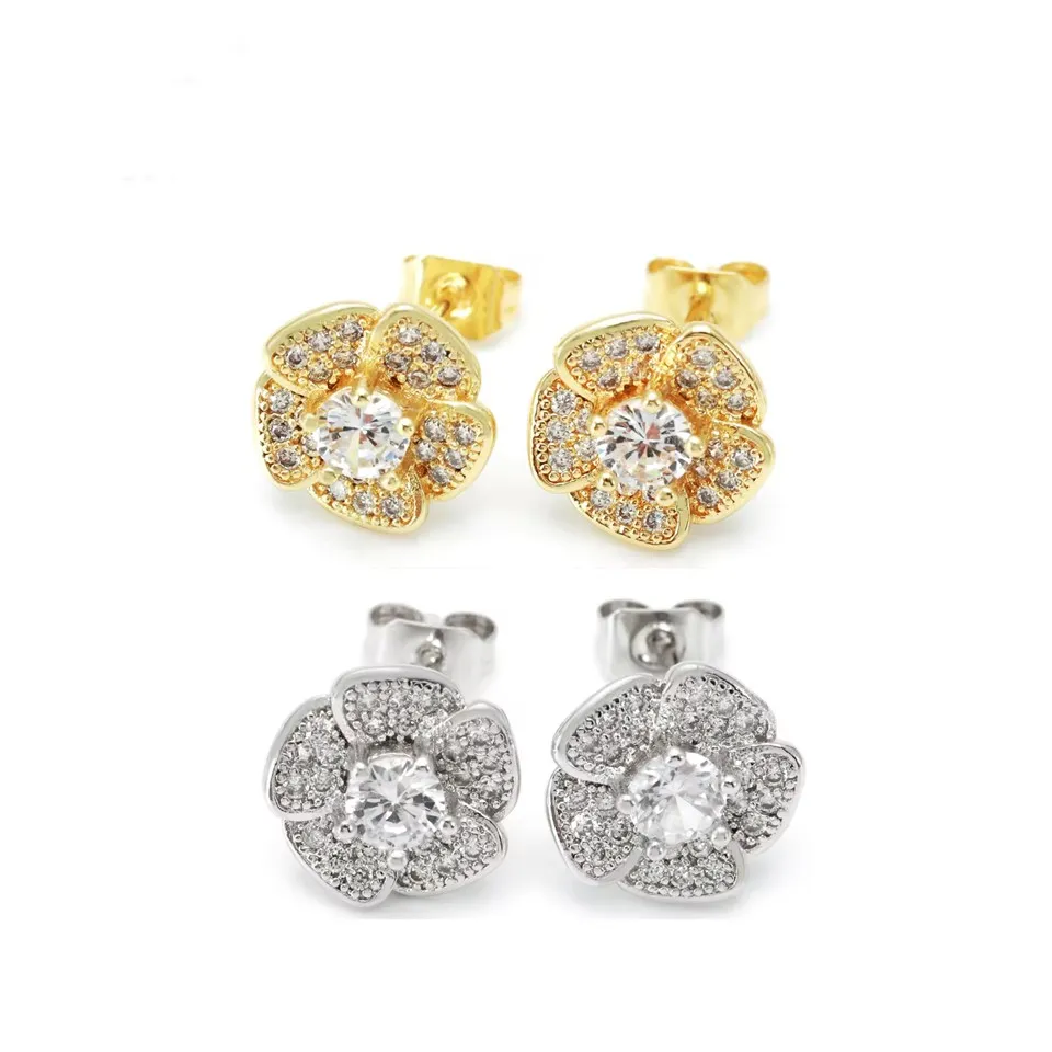 Vintage kub & rhodium plated paj tsej